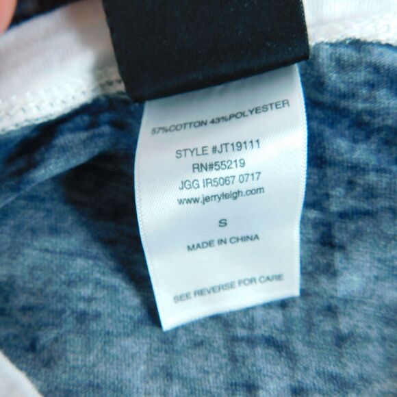 Modern Lux Women's Small Burnout L/S Knit Graphic Tee Blue-Gray Light Weight NWT - Picture 5 of 11